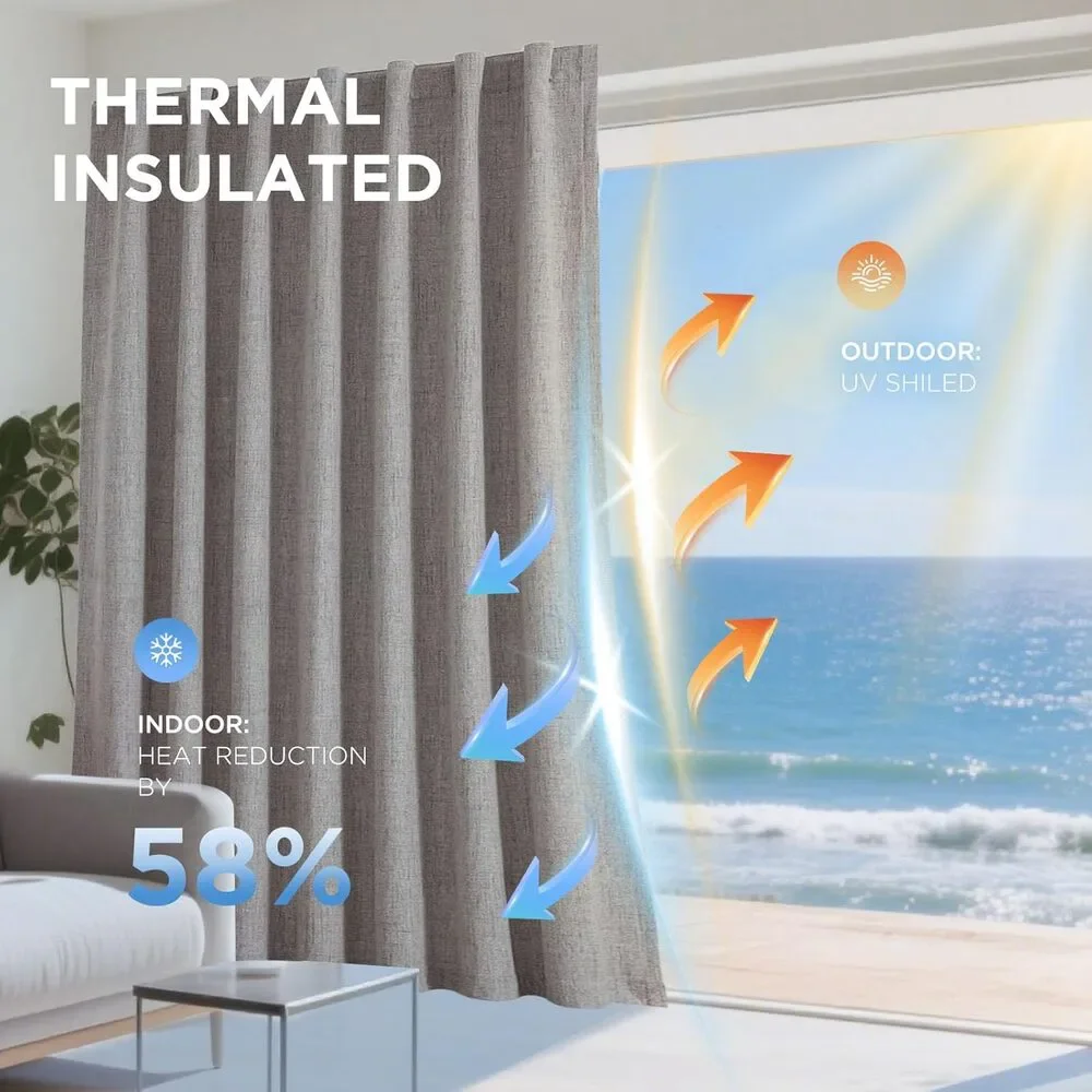 THERMAL EMBROSSED BLACKOUT PATIO CURTAINS